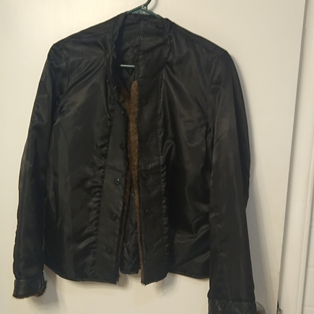 Black Kathy Ireland Jacket with faux fur Size medium